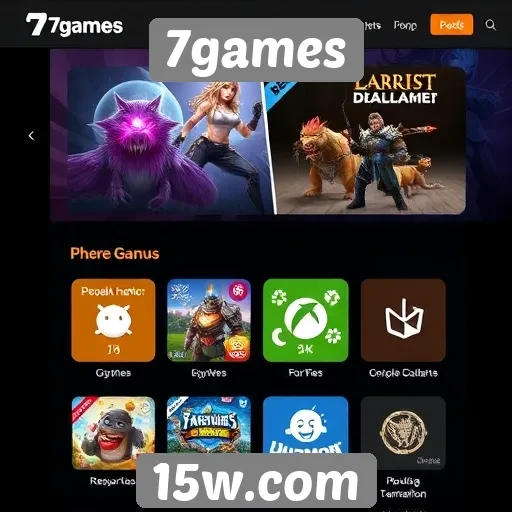 Funcionalidades da interface do usuário no 7games